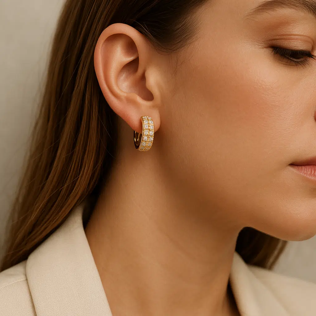 Combinações de look com argola cravejada para várias ocasiões Combinações de look com argola cravejada para várias ocasiões