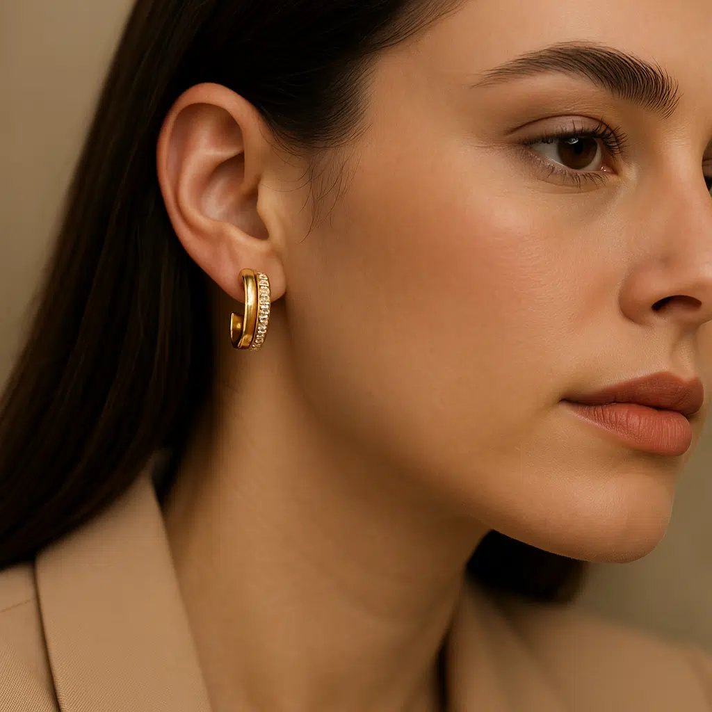 Vantagens da meia argola com zircônias para seu look Vantagens da meia argola com zircônias para seu look